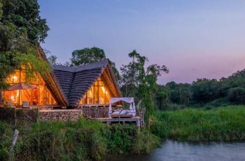 Luxury safari lodge overlooking the Nile River during a Luxury Uganda Wildlife Safari in Murchison Falls National Park