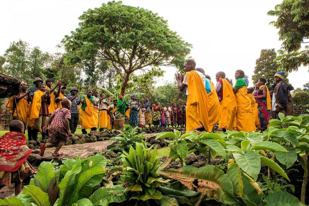 Traditional community cultural experience during a Rwanda safari