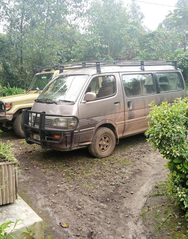 Safari vehicle used for private Uganda and Rwanda safari tours and ground handling services