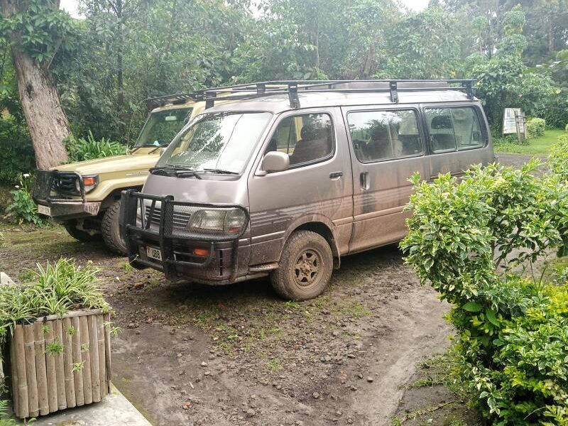 Safari vehicle used for private Uganda and Rwanda safari tours and ground handling services