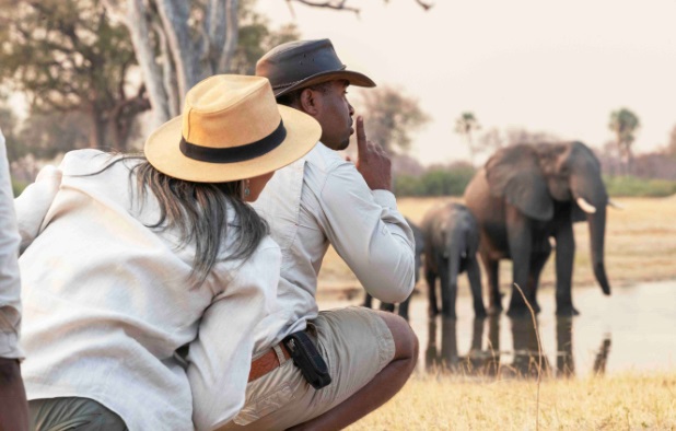 Travellers enjoying a private wildlife safari with an experienced guide organised by Njagi safaris, a Uganda Tour Operator