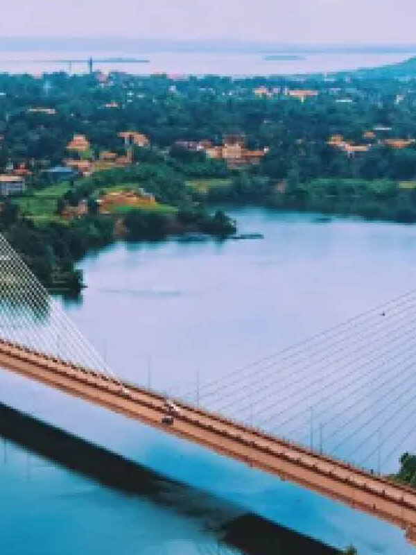 The Source of the Nile Bridge in Jinja, Uganda, overlooking the River Nile.