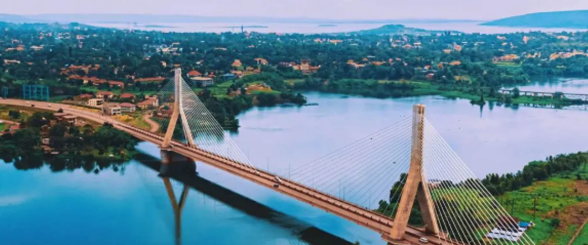 The Source of the Nile Bridge in Jinja, Uganda, overlooking the River Nile.