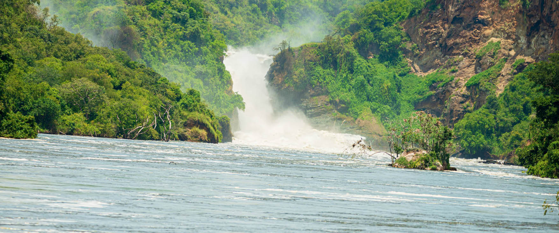 The powerful Murchison Falls on the Victoria Nile in Murchison Falls National Park, Uganda.