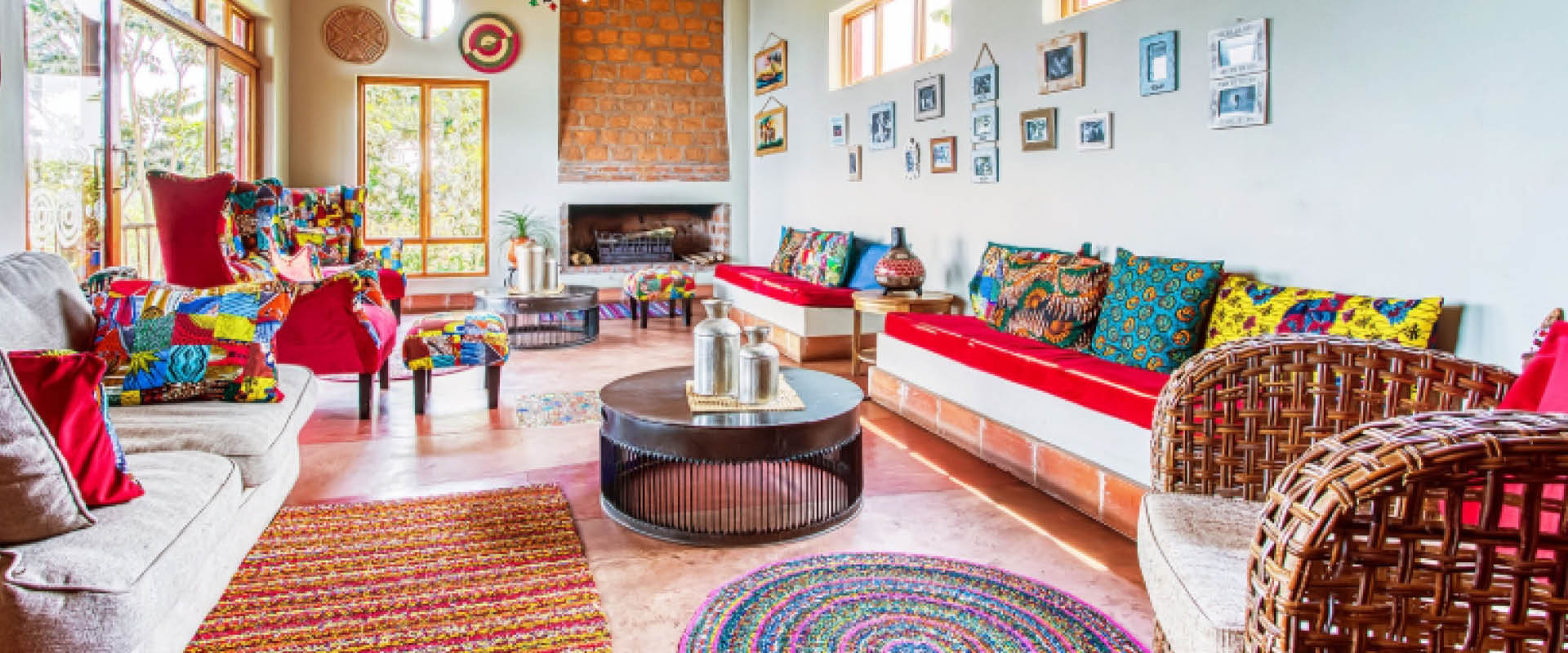 Stylish lounge interior at Chameleon Hill Lodge featured in the Njagi Safaris Premium Collection