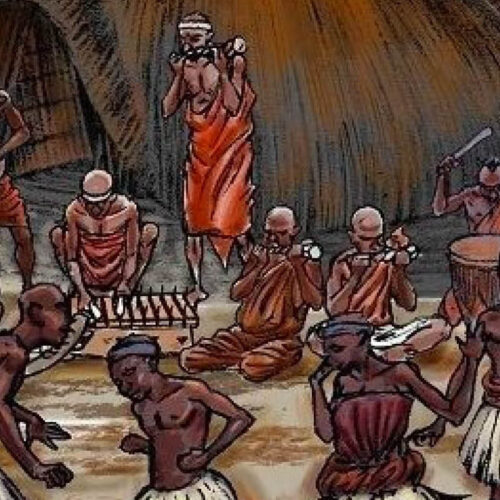 Traditional cultural performance in Tooro Kingdom near Fort Portal, western Uganda.