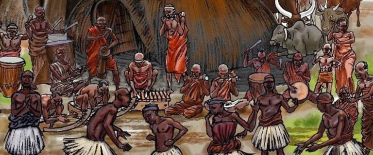 Traditional cultural performance in Tooro Kingdom near Fort Portal, western Uganda.