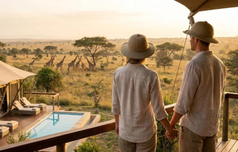 Honeymoon Safari in Uganda and Rwanda with scenic wildlife views and private lodge stay