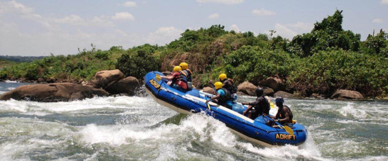 White water rafting on the Nile during an Adventure Safaris in Uganda and Rwanda