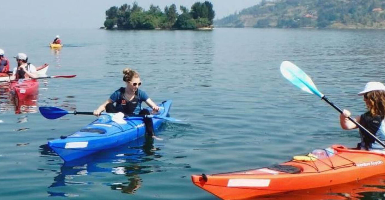 Canoeing in Uganda and Rwanda during a scenic Lake Kivu kayaking experience