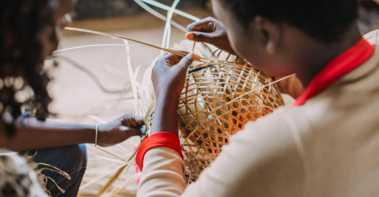 craft workshop in uganda and rwanda basket weaving process