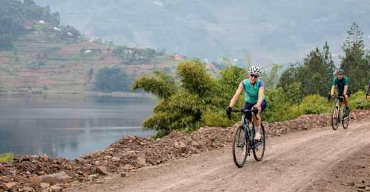 cycling in uganda and rwanda lakeside cycling