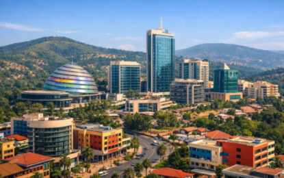 Kigali city skyline and hills during a city tour in Rwanda