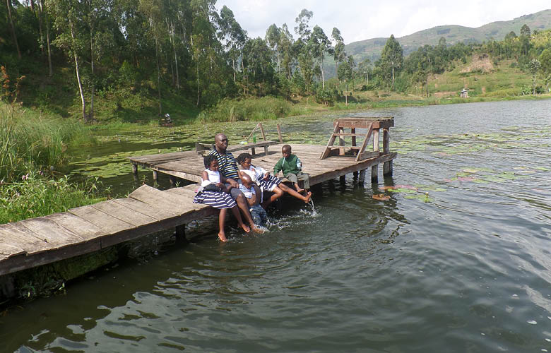 Nsenga Peter Daniel at Lake Bunyonyi, Uganda