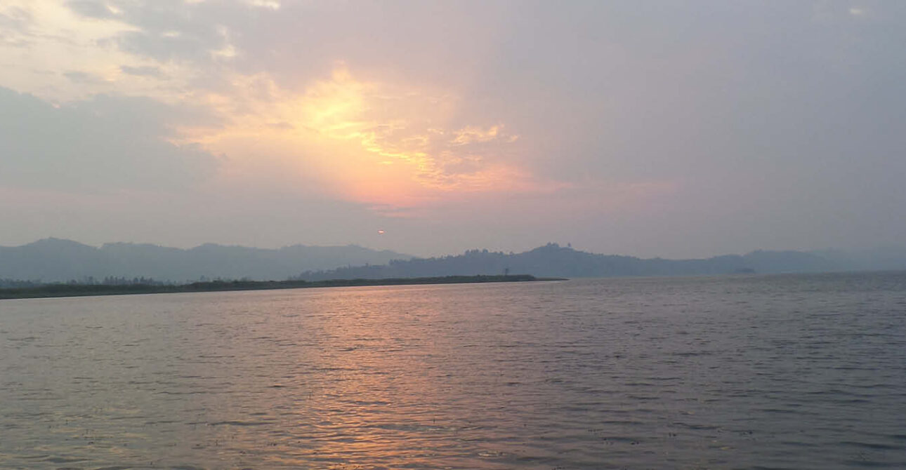 Scenic view of Lake Bunyonyi and its surrounding green hills in the Kigezi region of southwestern Uganda.