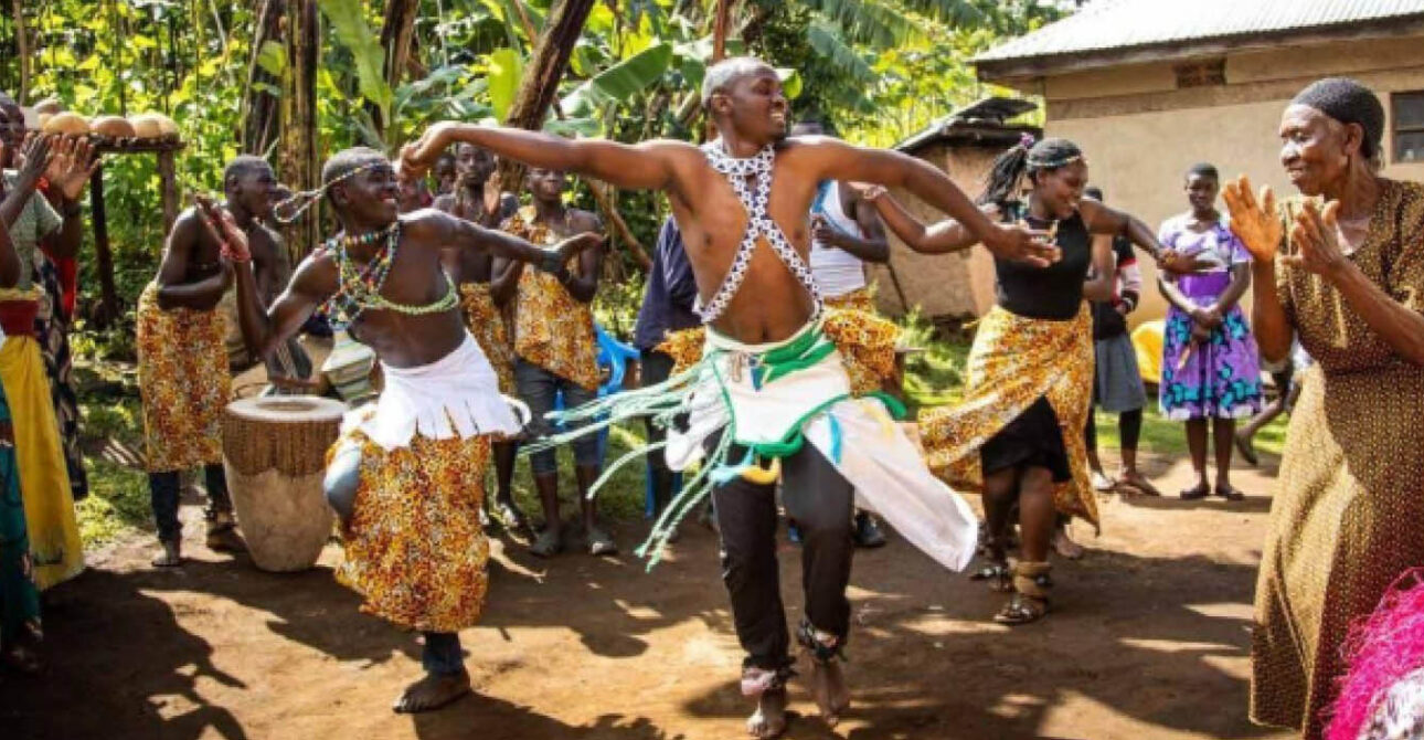 Traditional dance during a cultural experience in Uganda